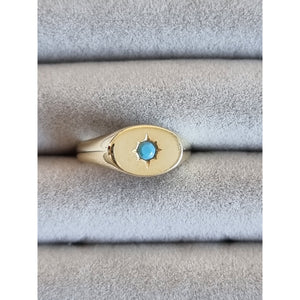 Bronte signet star ring blue adjustable